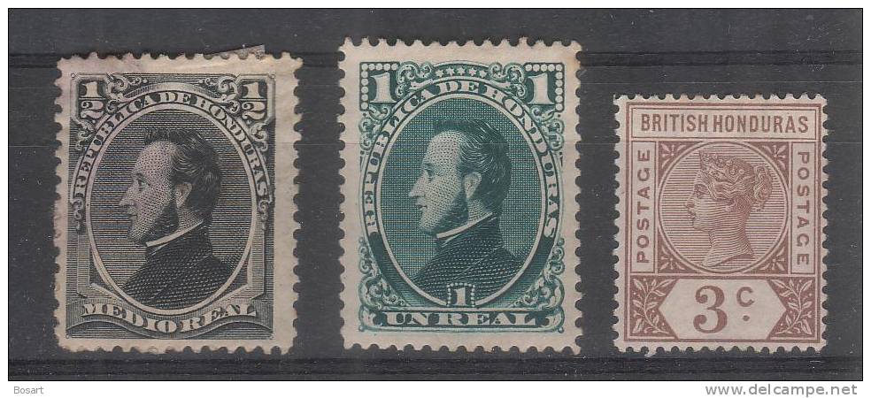 Honduras Lot Timbres N   1878 1893. N°16.17.avec Charnière  N°40 Superbe Sans.g C.23€ - Honduras