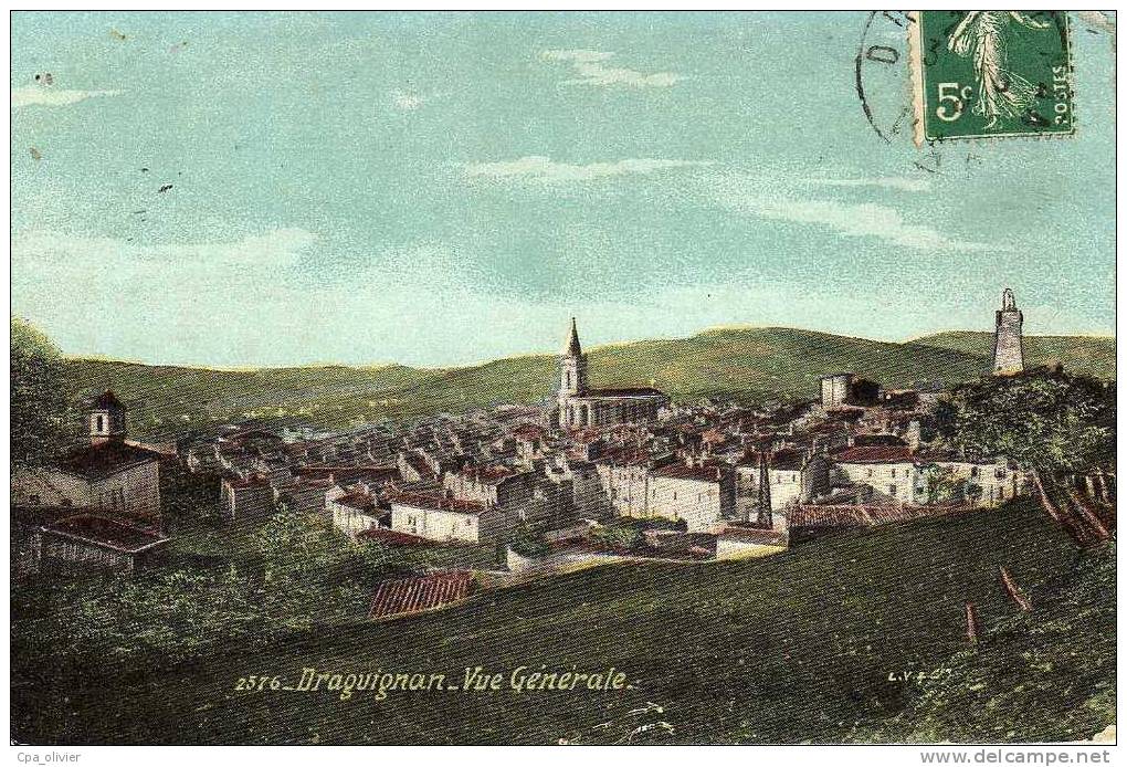 83 DRAGUIGNAN Vue Générale, Colorisée, Ed LV & Cie 2576, 190? - Draguignan