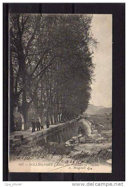 83 SOLLIES PONT Allée Des Platanes De L'Enclos, Blanchisseuse, Ed Bougault 987, 1905 - Sollies Pont