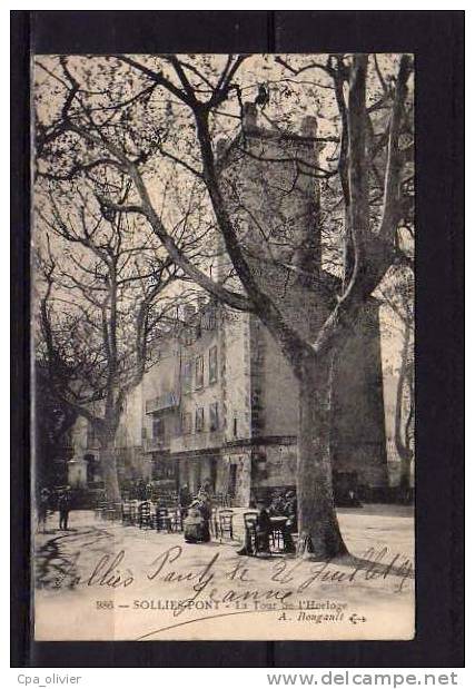 83 SOLLIES PONT Tour De L'Horloge, Animée, Ed Bougault 986, 1905 - Sollies Pont