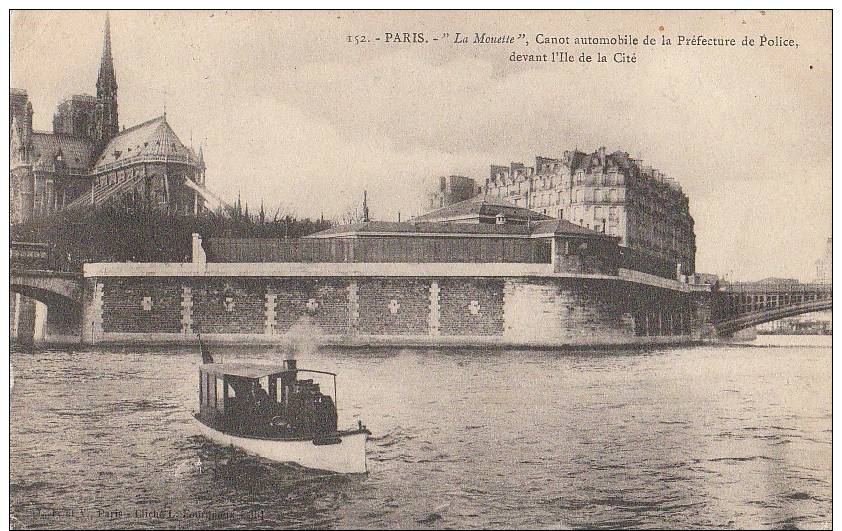 CPA 75 PARIS IV Ile De La Cité Seine Le Canot Automobile De La Préfecture De Police LA MOUETTE 1904 - Arrondissement: 04