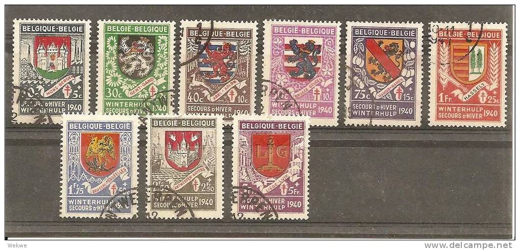 Bel Mi.Nr. 535-43/ BELGIEN -  Winterhilfe 1940 (Wappen) - 1929-1941 Grand Montenez