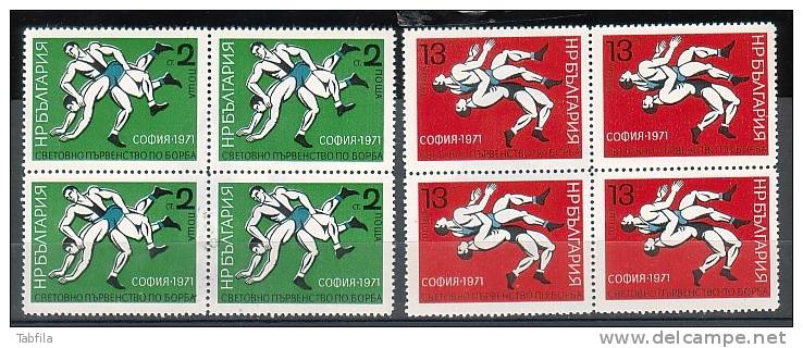 BULGARIA / BULGARIE - 1972 - Championats D´Europe De Lutte - Bl De 4** - Worstelen