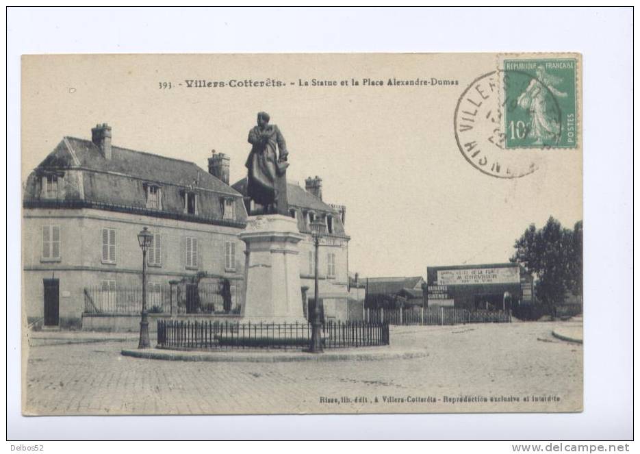 393._ Villers-Cotterets.- La Statue Et La Place Alexandre Dumas - Villers Cotterets