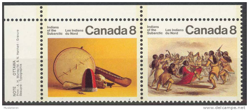 Canada 1975 Mi. 589-90 Subarctic Indian's Artefacts Margin Pair MNH - Neufs