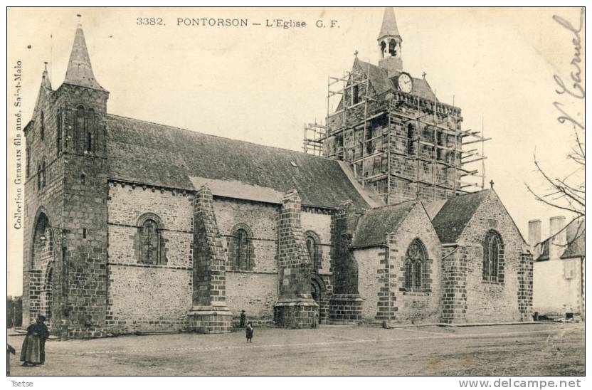 Pontorson - L'Eglise ( Travaux Au Clocher ) -1904 - Pontorson