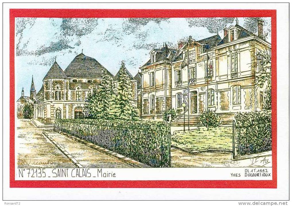 72 SAINT-CALAIS - Mairie  - Illustration Yves Ducourtioux - Saint Calais