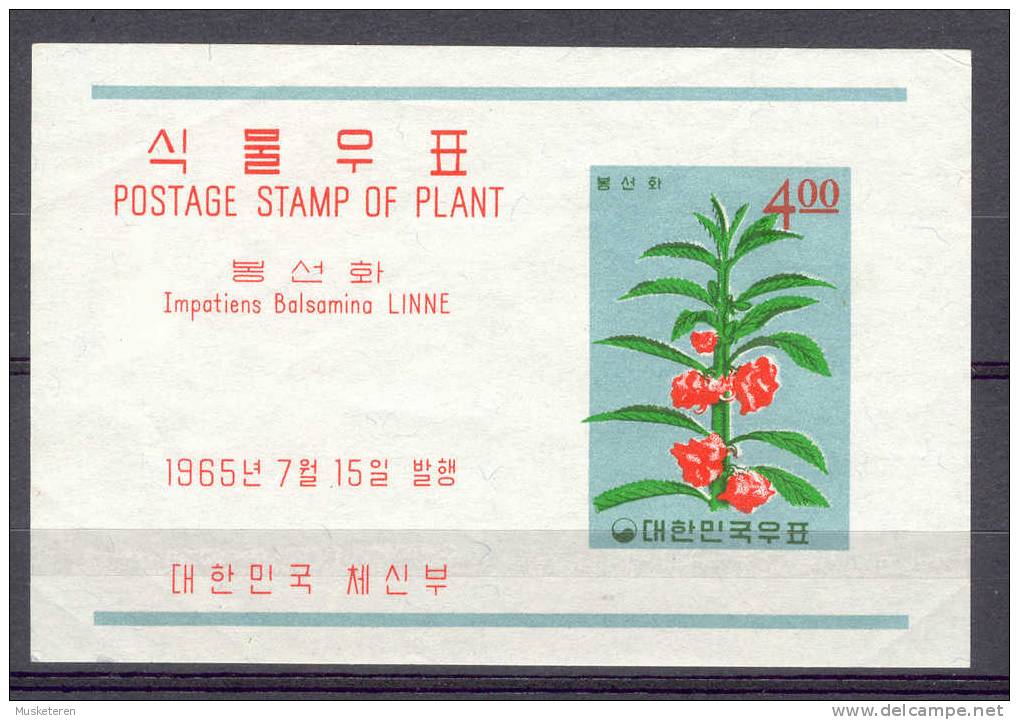 South Korea Mi. MS 214 Plants Flowers Linné 1965 MH €4 - Summer 1964: Tokyo