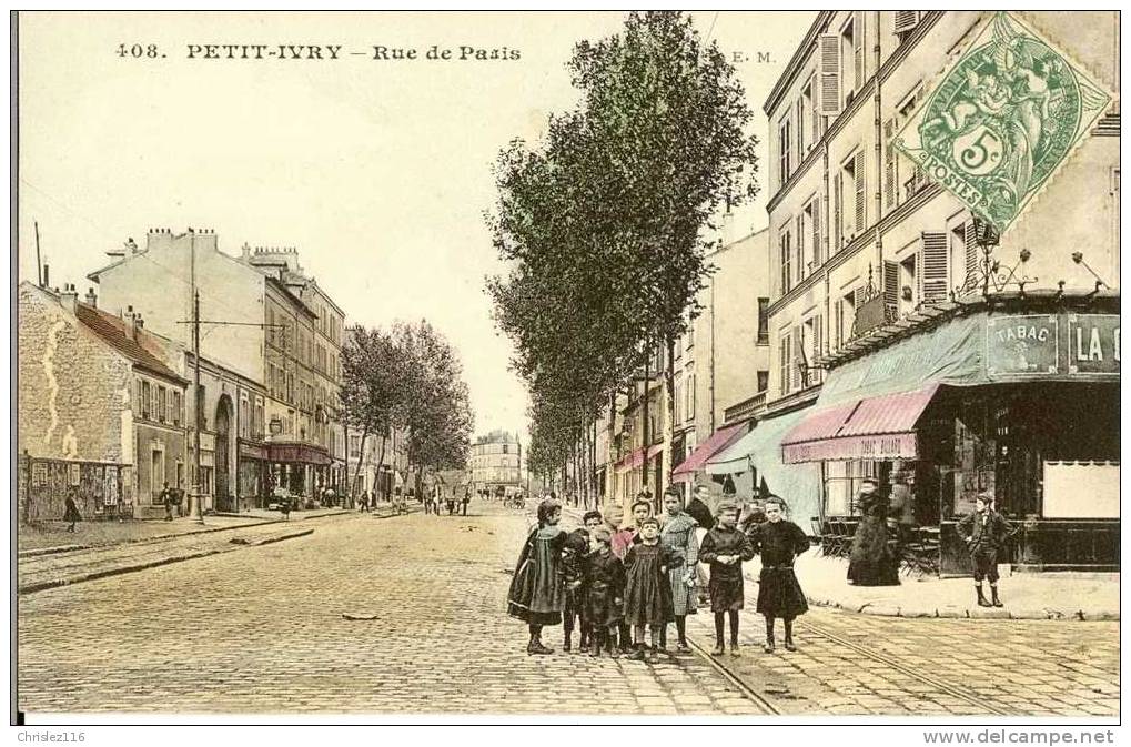 94 PETIT IVRY Rue De Paris  Animation  Couleur  TOP - Ivry Sur Seine