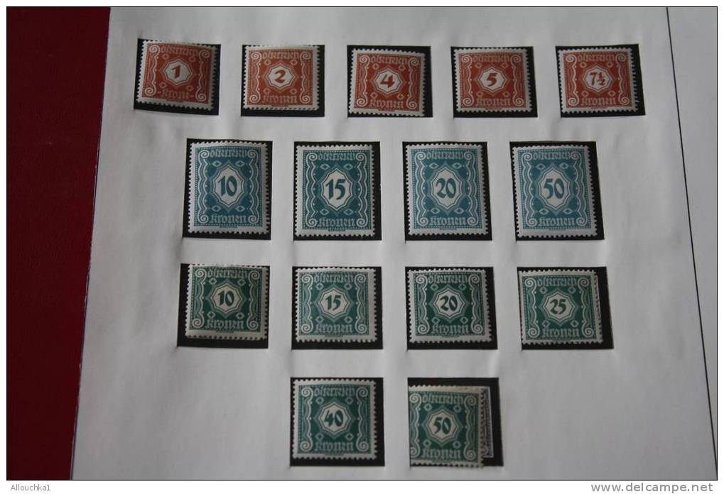 AUTRICHE  OSTERREICH  1922-  15 TIMBRES -STAMPS NEUFS * ET OBLITERES - Unused Stamps