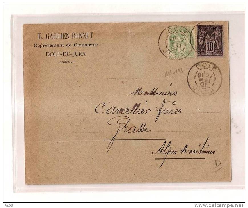 JURA  DOLE  1901  N°111 & N°103 / GRASSE - Briefe U. Dokumente