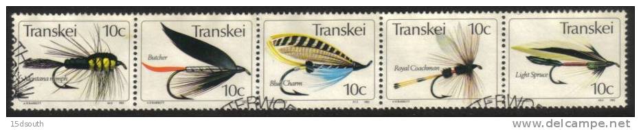 Transkei - 1982 Fishing Flies (3rd Series) Set Used - Transkei