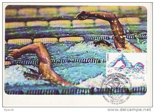 ESPAGNE Carte Maximum Num-Yvert 2473 SPORT NATATION - Cartes Maximum