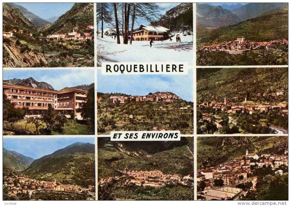 Alpes Maritimes, Roquebillière Et Ses Environs. Carte Multivues - Roquebilliere