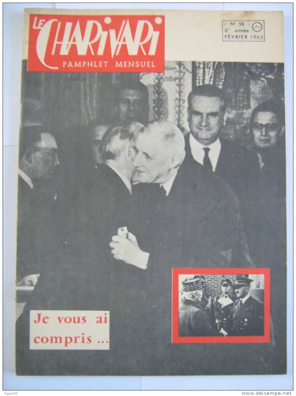 LE CHARIVARI   PAMPHLET MENSUEL  N° 58  Février 1963 - Política