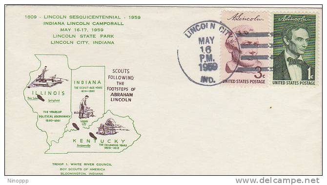 USA-1959 Lincoln Sesquicentennial Souvenir Cover - Other & Unclassified