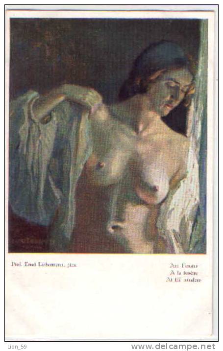 Illustrator Nude Ernst LIEBERMANN - German - Af The Roindoro Girl Am Fenster , A La Fenetre Pc 066119 - Liebermann, Ernst