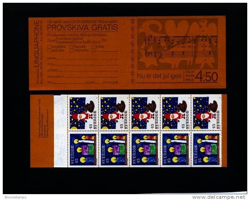 SWEDEN/SVERIGE - 1972  CHRISTMAS  BOOKLET  MINT NH - 1904-50