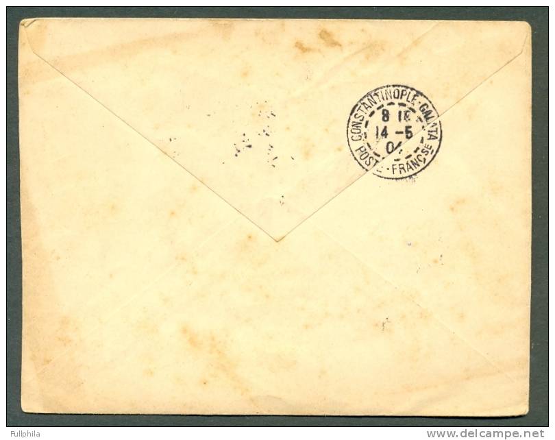 FRENCH COVER - PARIS TO CONSTANTINOPLE WITH GALATA POST OFFICE ARRIVAL POSTMARK - Covers & Documents
