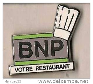 Pin's BNP,banque,votre Restaurant,toque De Chef Cuisinier - Banques