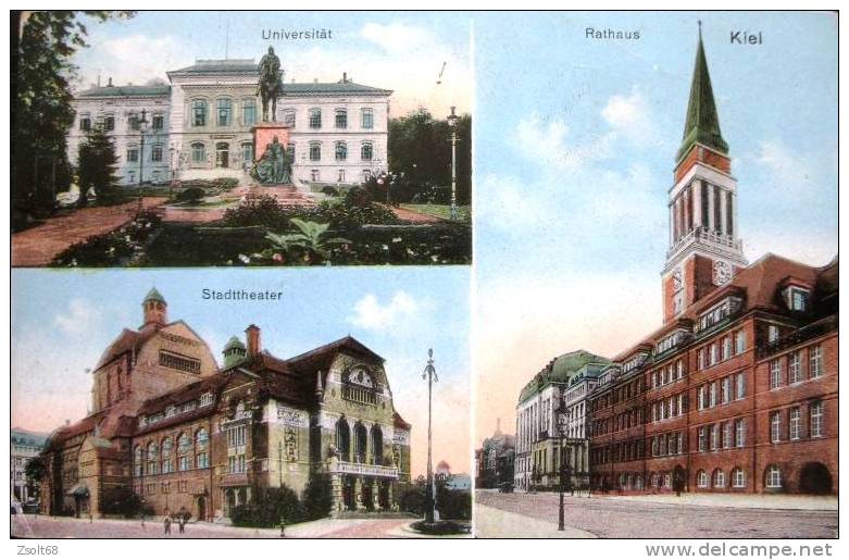 KIEL -  RATHAUS / UNIVERSITAT / STADTTHEATER   1913. - Kiel