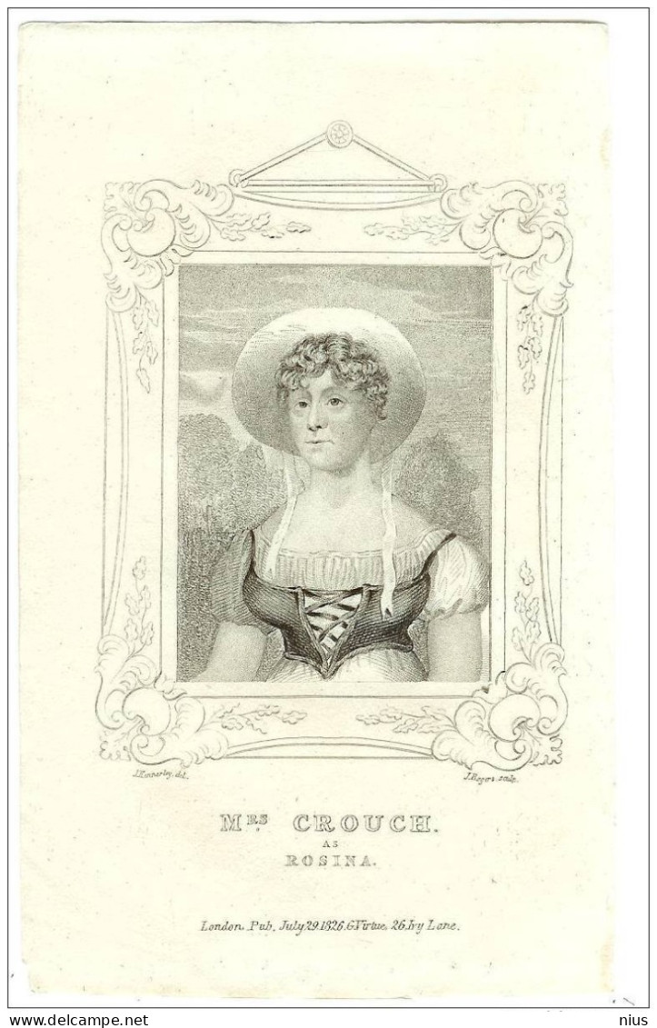 Opera Theatre Theater Teatro Teatr Crouch As Rosina 1826 - Cinéma & Théatre