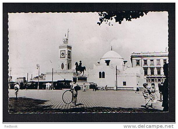 Real Photo Postcard Alger Algiers Algeria - La Nouvelle Mosquee Et La Statue Du Duc D'Orleans - France Colony - Ref 406 - Algiers