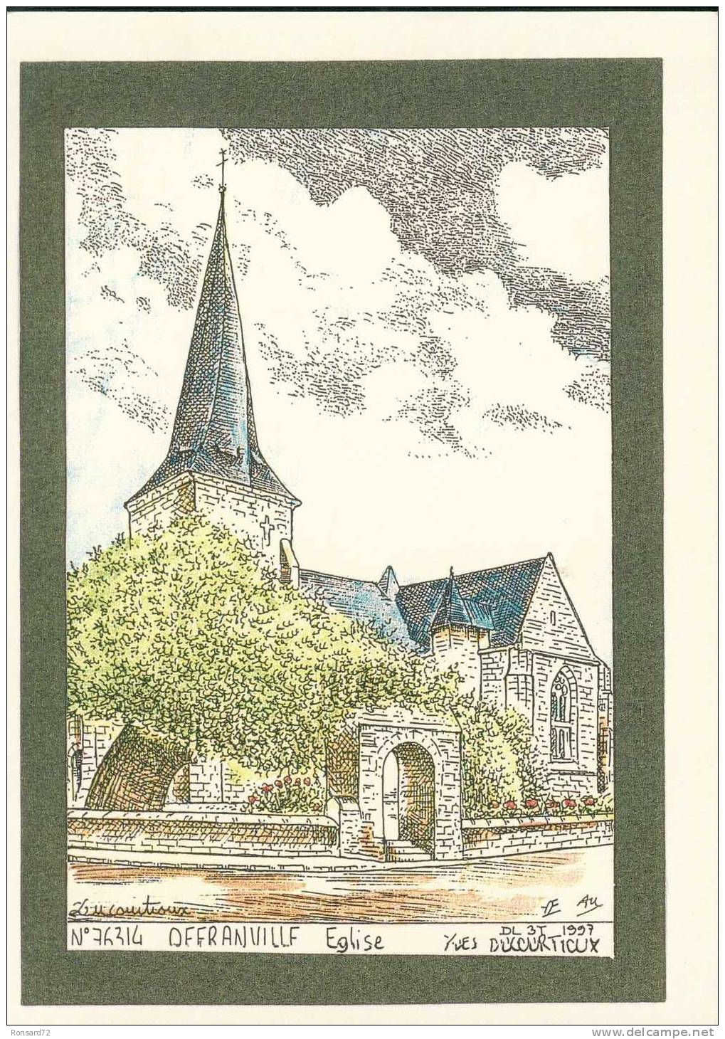 76 OFFRANVILLE - Eglise  - Illustration Yves Ducourtioux - Offranville