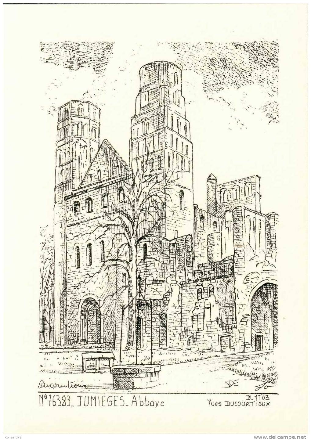 76 JUMIEGES - Abbaye  - Illustration Yves Ducourtioux - Jumieges