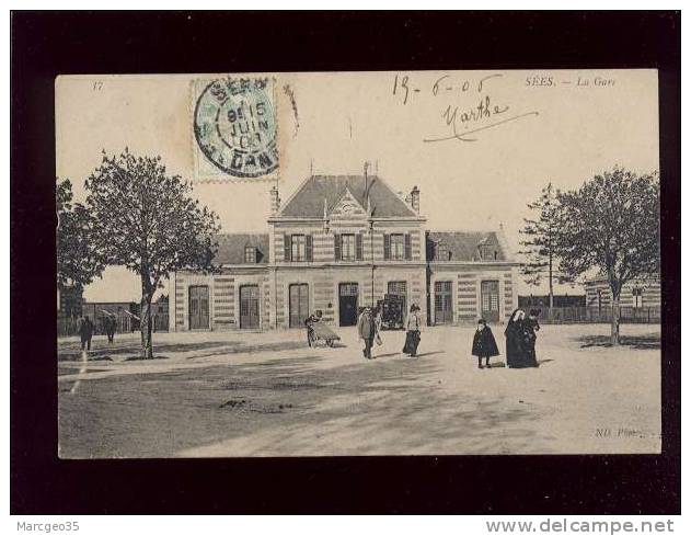 Sées La Gare édit.ND N° 17 Animée Train Chemin De Fer   Belle Carte - Sees