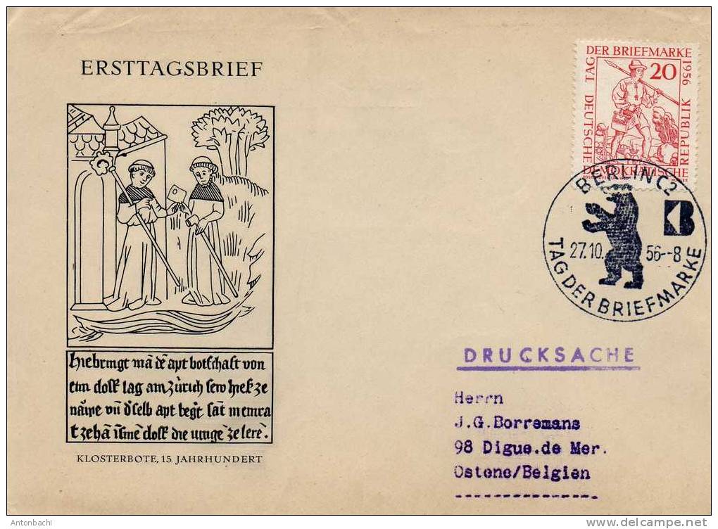 ALLEMAGNE REPUBLIQUE DEMOCRATIQUE / GERMAN DDR - 1956 - SCOTT 309 EN ENVELOPPE - Cartas & Documentos