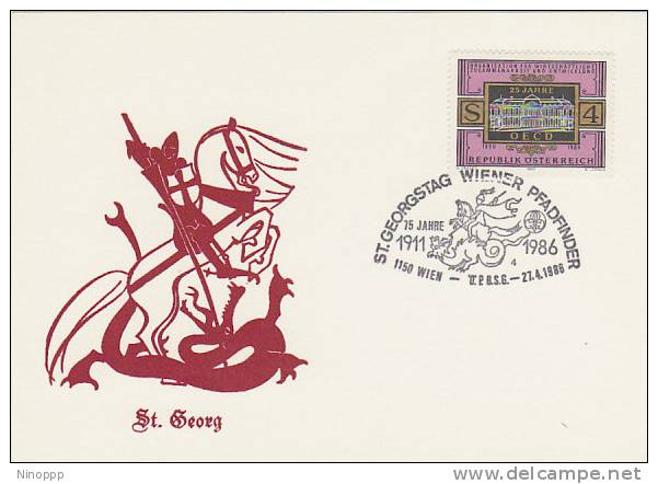 Austria-1986 75th Anniversary Of Scouting Souvenir Card - Other & Unclassified