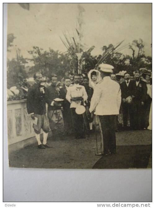 2 H.M. The King And Decorated Motor Car At Opening Of The Bridge Bangkok Antonio Back Damaged - Thaïlande