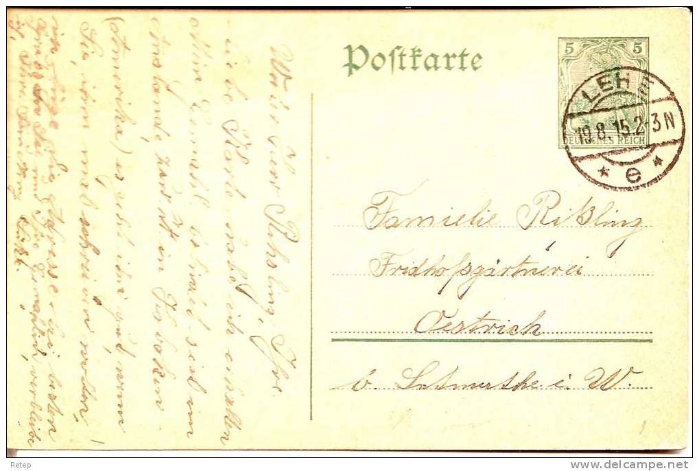 Deutsche Rieich 1915, Postkarte - Andere & Zonder Classificatie