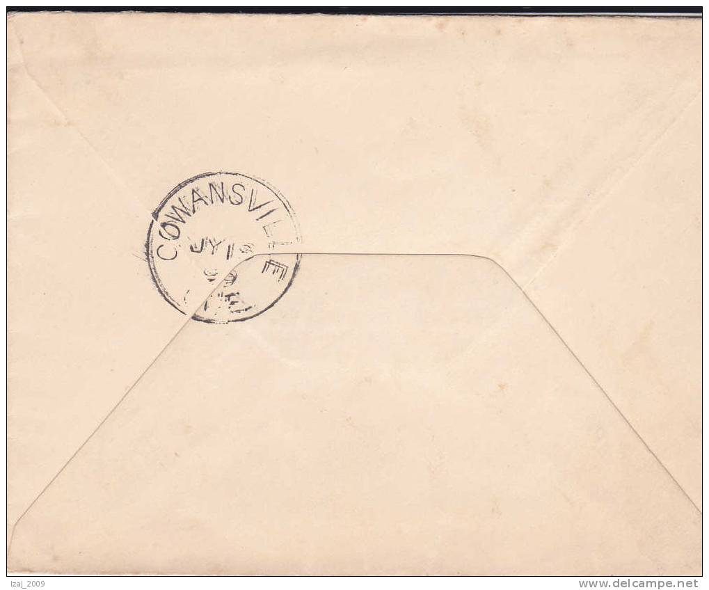 Amérique CANADA.1868-1902.VICTORIA.L&Doc.N°Yv.64 KNOWLTON 1899 S/petite L.Dos Arr.COWANSVILLE.TB - Cartas & Documentos