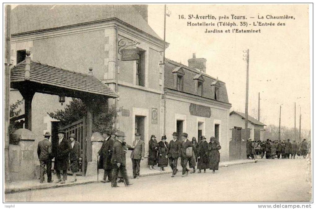 Saint Avertin Près Tours - La Chaumière, Hostellerie (Téléph. 35) L'entrée Des Jardins Et L'estaminet - Saint-Avertin