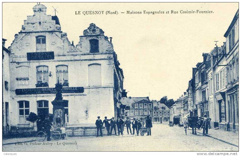 CPA Le Quesnoy - Maisons Espagnoles Et Rue Casimir Fournier - Le Quesnoy