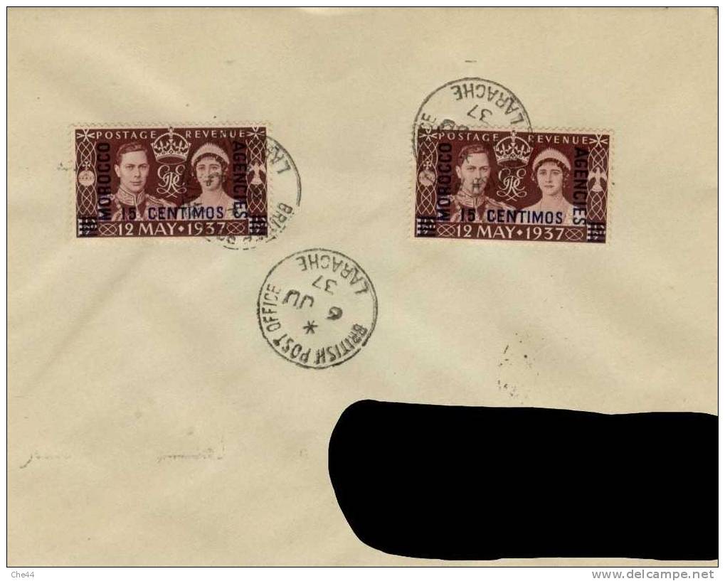 Lettre : British Post Office : 1937. Larache Pour Casablanca. (Voir Commentaires) - Oficinas En  Marruecos / Tanger : (...-1958