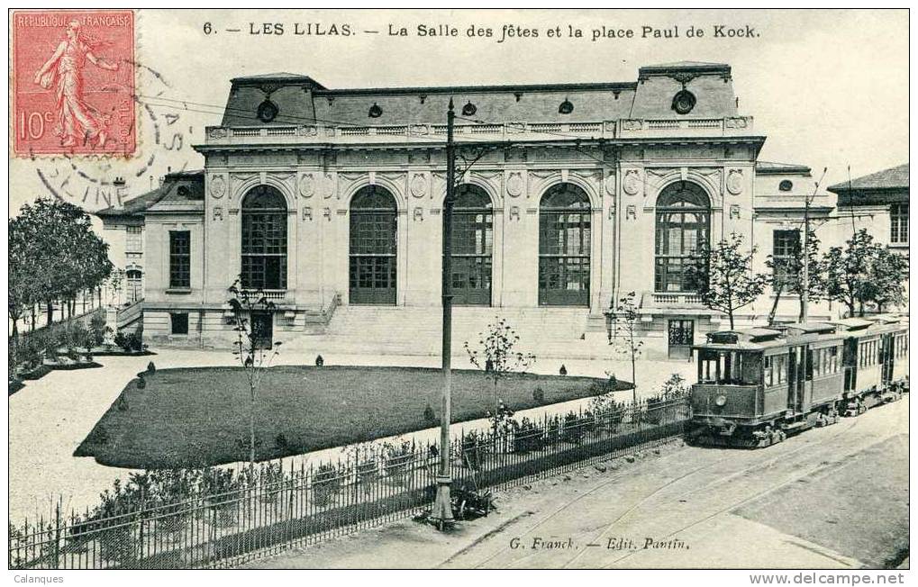 CPA Les Lilas - La Salle Des Fêtes Et La Place Paul De Kock - Les Lilas