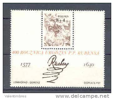 Pologne  Poland Polen Polska  BF ** YT  73 Naissance Peintre Rubens - Blocs & Hojas