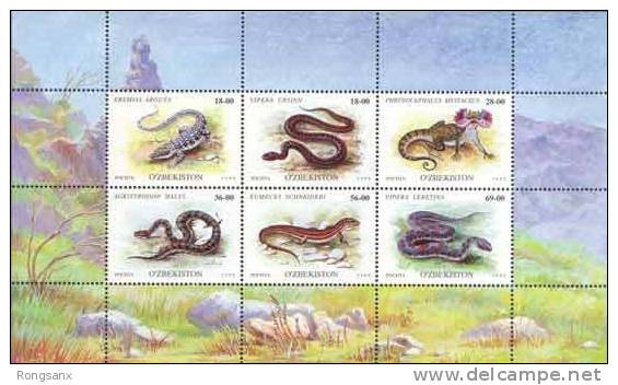 1999 UZBEKISTAN Reptiles SHEETLET - Oezbekistan