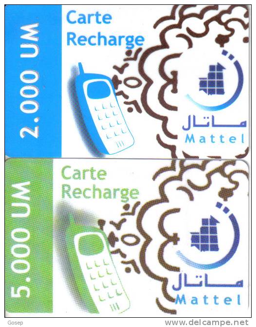 Mauritania-carte Recharge-2 Prepiad Card----2.000´5.000um--used Card+1card Prepiad Free - Mauritanië