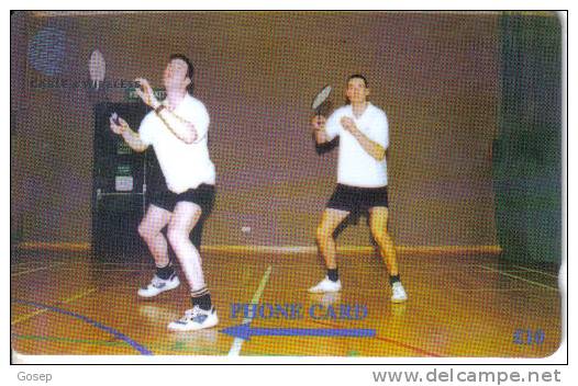 Falkland Islands---douglas Besley-clark And Bill Chater Falkland Islands Badminton Team Xvi Commonwealth Games Kuala Lum - Falklandeilanden