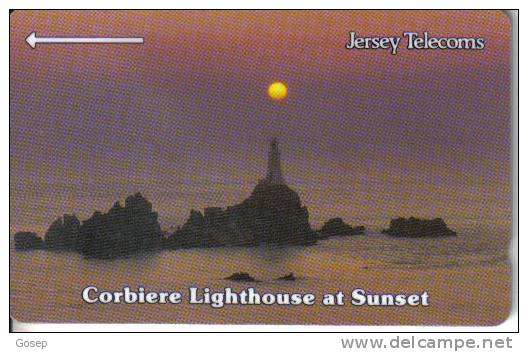 Jersey-jer31-faro La Corbiere/corbiere Light House-40 Units-tirage-50.000-used Card+1card Prepiad Free - [ 7] Jersey Und Guernsey