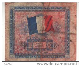 BILLET  2 FRANCS IMPRESSION AMERICAINE - 1944 Flagge/Frankreich