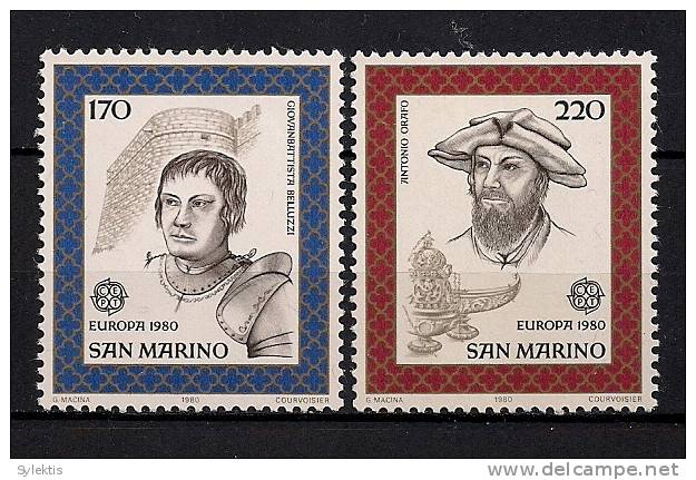 SAN MAPINO 1980 EUROPA CEPT SET MNH - 1980