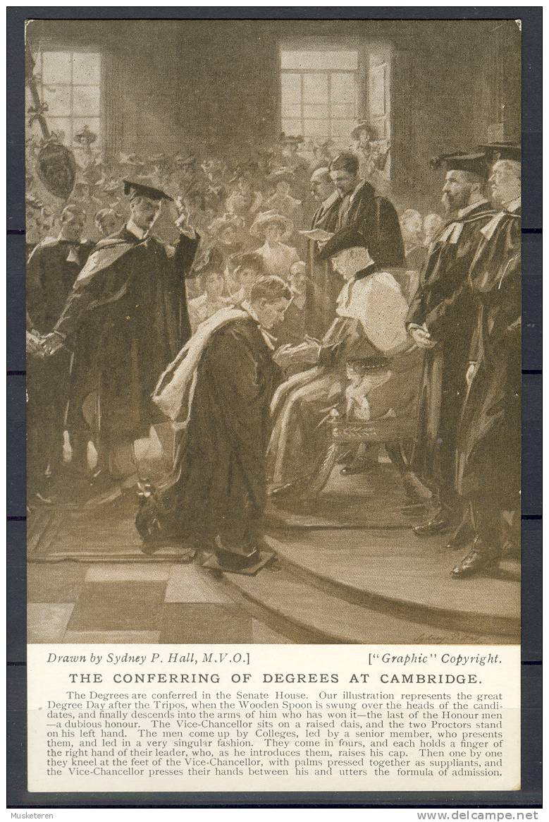 United Kingdom England Cambridgeshire The Conferring Of Degrees At Cambridge Davies Oxford Old Postcard Mint - Cambridge