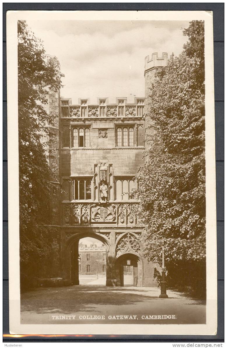 United Kingdom England Cambridgeshire Trinity College Gateway Cambridge Real Photo M&L National Series Old Postcard Mint - Cambridge