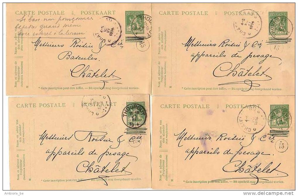 Entier Postal Nr 50 - Ensemble De 8 Cartes - Lot 20 - Briefkaarten 1909-1934