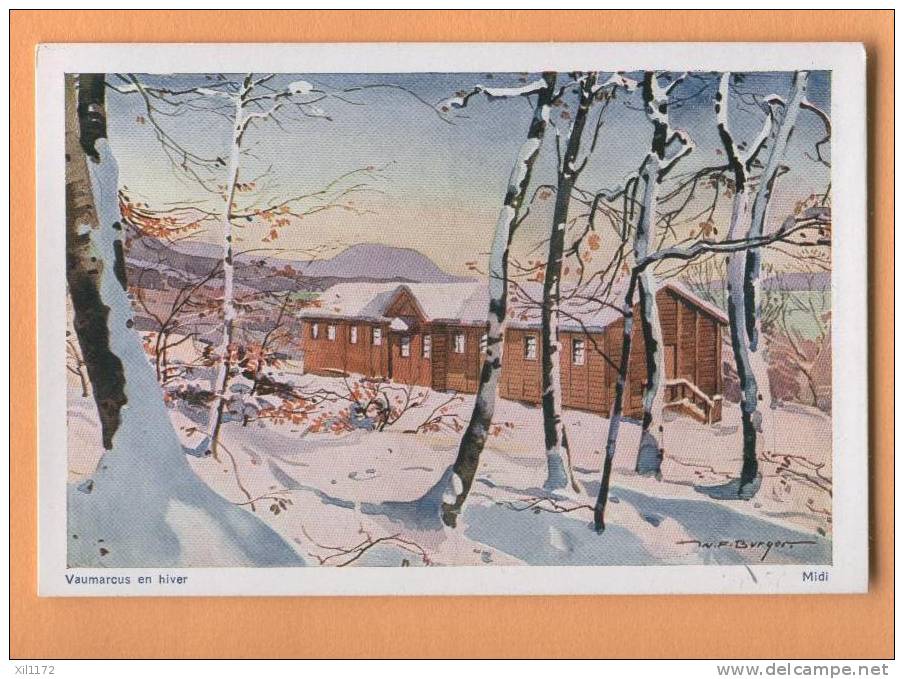 F306 Vaumarcus En Hiver. Midi. Neige. Litho Camp Unioniste Romand. - Vaumarcus